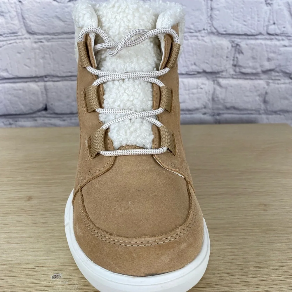 Sorel Explorer II Carnival Winter Tan & Pink Sherpa Boots size 6 NWOT